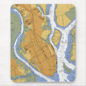 Charleston SC Nautical Harbor Chart mousepad Muismat (Voorkant)