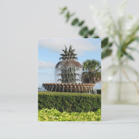 Charleston SC Pineapple Fountain Briefkaart (Staand voorkant)