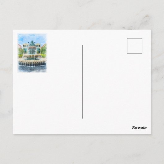 Charleston SC Pineapple Fountain Kaart (Achterkant)