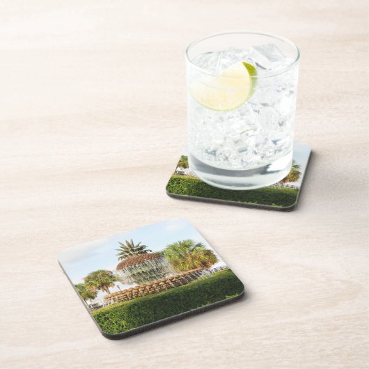 Charleston SC Pineapple Fountain, Waterfront Park Bier Onderzetter (Rechterzijde)