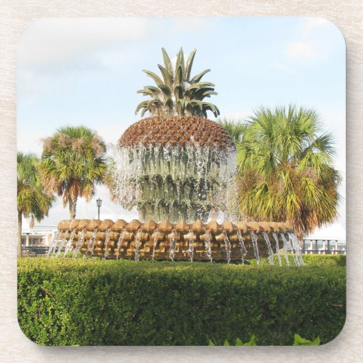 Charleston SC Pineapple Fountain, Waterfront Park Bier Onderzetter (Voorkant)
