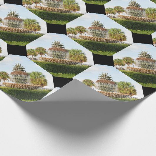 Charleston SC Pineapple Fountain, Waterfront Park Cadeaupapier (Hoek)