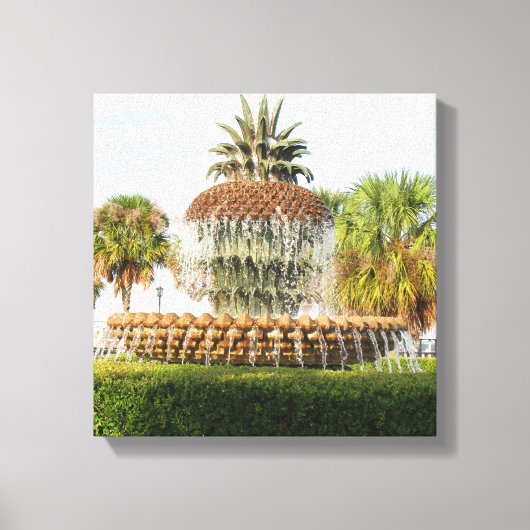 Charleston SC Pineapple Fountain, Waterfront Park Canvas Afdruk (Voorkant)