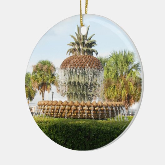Charleston SC Pineapple Fountain, Waterfront Park Keramisch Ornament (Links)