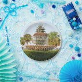 Charleston SC Pineapple Fountain, Waterfront Park Papieren Bordje (Feest)