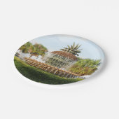 Charleston SC Pineapple Fountain, Waterfront Park Papieren Bordje (Gekanteld)