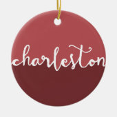 Charleston, SC | Rust Circle Ombre Keramisch Ornament (Voorkant)