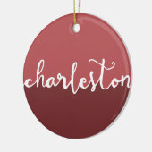 Charleston, SC | Rust Circle Ombre Keramisch Ornament (Links)