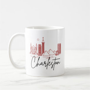 Charleston, SC Stad gestileerde skyline Koffiemok