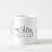Charleston, SC | Stad gestileerde Skyline Koffiemok (Voorkant links)