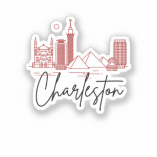 Charleston, SC   Stad gestileerde skyline Sticker