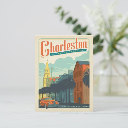 Charleston, SC - The Palmetto City Briefkaart (Staand voorkant)