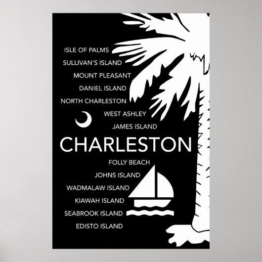 Charleston SC Towns - Black Poster (Voorkant)