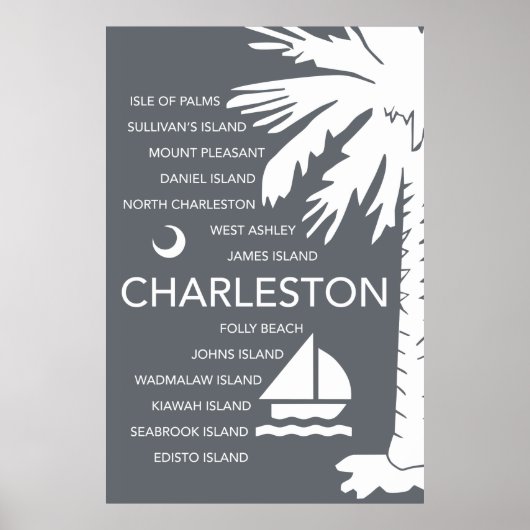 Charleston SC Towns - Charkolen Poster (Voorkant)