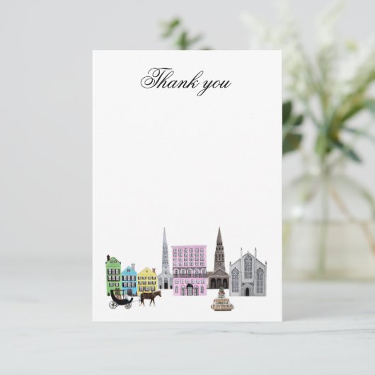 charleston skyline Opmerking Bedankkaart (Staand voorkant)
