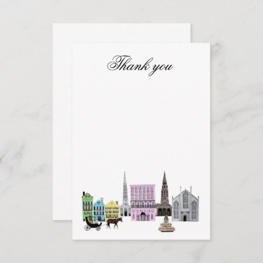 charleston skyline Opmerking Bedankkaart (Voorkant / Achterkant)
