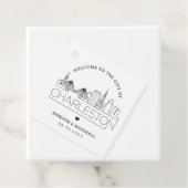Charleston Skyline | Wedding Welcome Favoriet Bedankjes Labels (In situ)