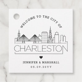 Charleston Skyline | Wedding Welcome Favoriet Bedankjes Labels