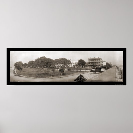 Charleston South Carolina Battery Foto 1909 Poster (Voorkant)