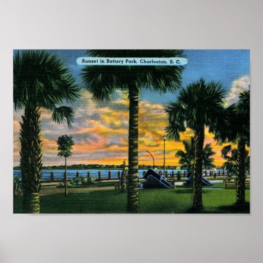 Charleston, South Carolina, Battery Park,  Poster (Voorkant)