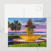 Charleston, South Carolina Beauful Night Briefkaart (Voorkant / Achterkant)