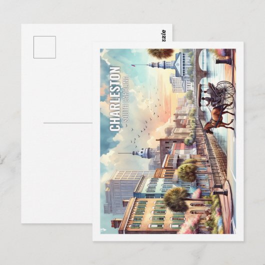 Charleston South Carolina Beroemde Plaats waterver Briefkaart (Voorkant / Achterkant)