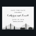 Charleston South Carolina Black Save the Date<br><div class="desc">Deze save the date is ontworpen om te shows van de prachtige horizon van Charleston,  South Carolina. Dit is ontworpen in zwart,  maar verkrijgbaar in andere kleuren in ons collectie. Bekijk onze collecties voor meer kaarten met deze horizon!</div>