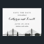 Charleston South Carolina Black Save the Date<br><div class="desc">Deze save the date is ontworpen om te shows van de prachtige horizon van Charleston,  South Carolina. Dit is ontworpen in zwart,  maar verkrijgbaar in andere kleuren in ons collectie. Bekijk onze collecties voor meer kaarten met deze horizon!</div>