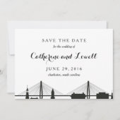 Charleston South Carolina Black Save the Date (Voorkant)