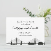 Charleston South Carolina Black Save the Date (Staand voorkant)