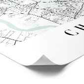 Charleston South Carolina Blue Water Street Map Poster (Hoek)