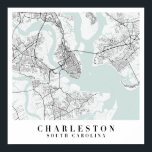 Charleston South Carolina Blue Water Street Map Poster<br><div class="desc">Charleston South Carolina Blue Water Street Map</div>