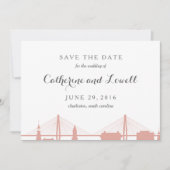 Charleston South Carolina Blush Save the Date (Voorkant)