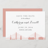 Charleston South Carolina Blush Save the Date (Voorkant / Achterkant)