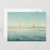 Charleston South Carolina Bridge Waterverf Print Briefkaart (Voorkant / Achterkant)