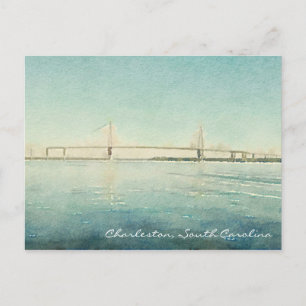 Charleston South Carolina Bridge Waterverf Print Briefkaart