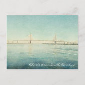Charleston South Carolina Bridge Waterverf Print Briefkaart (Voorkant)
