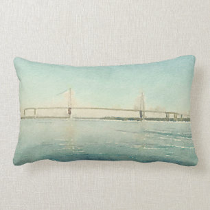 Charleston South Carolina Bridge Waterverf Print Kussen