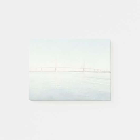 Charleston South Carolina Bridge Waterverf Print Post-it® Notes (Voorkant)