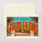 Charleston South Carolina Briefkaart (Voorkant / Achterkant)