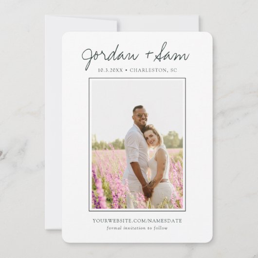 Charleston South Carolina Bruiloft Save the Date Kaart (Achterkant)