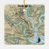 Charleston South Carolina Chart Keramisch Ornament (Achterkant)
