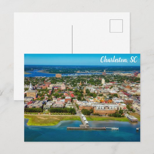 Charleston South Carolina City Skyline Travel Briefkaart (Voorkant / Achterkant)