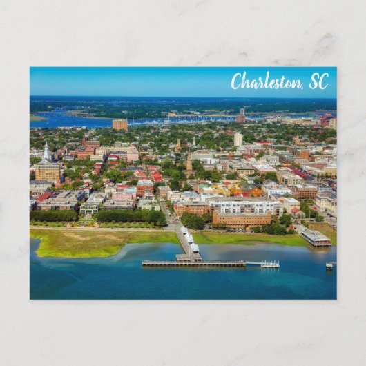 Charleston South Carolina City Skyline Travel Briefkaart (Voorkant)