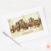 Charleston South Carolina Cityscape Rechthoekige Sticker (Envelop)