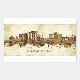 Charleston South Carolina Cityscape Rechthoekige Sticker