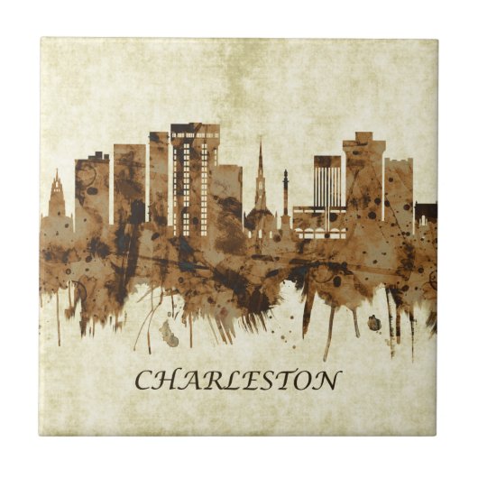 Charleston South Carolina Cityscape Tegeltje (Voorkant)