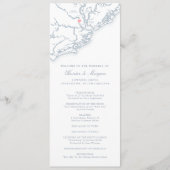 Charleston South Carolina Dusty Blue Wedding Programmakaart (Voorkant)