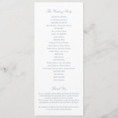 Charleston South Carolina Dusty Blue Wedding Programmakaart (Achterkant)