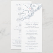 Charleston South Carolina Dusty Blue Wedding Programmakaart (Voorkant / Achterkant)